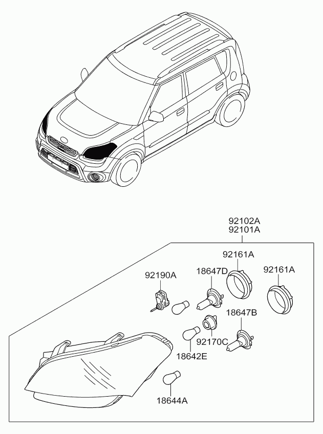 KIA 921022K530 - Ajovalo inparts.fi