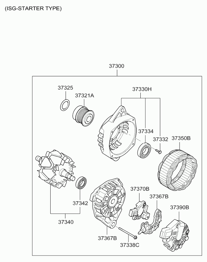 Hyundai 373002B150 - Laturi inparts.fi