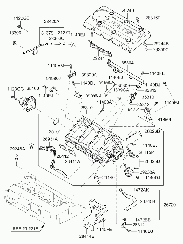 KIA 28314-2G000 - Tiiviste, imusarja inparts.fi