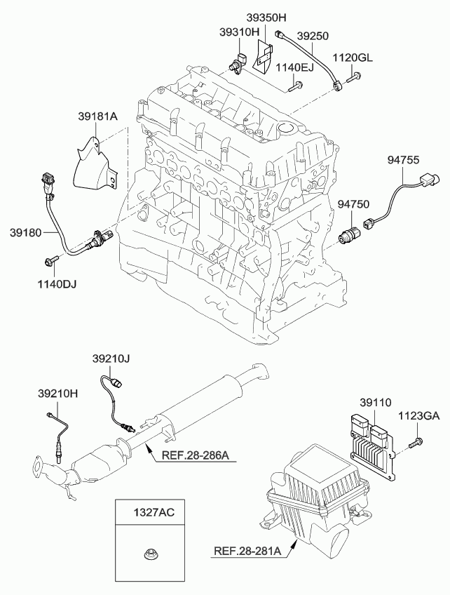 KIA 392102G400 - Lambdatunnistin inparts.fi