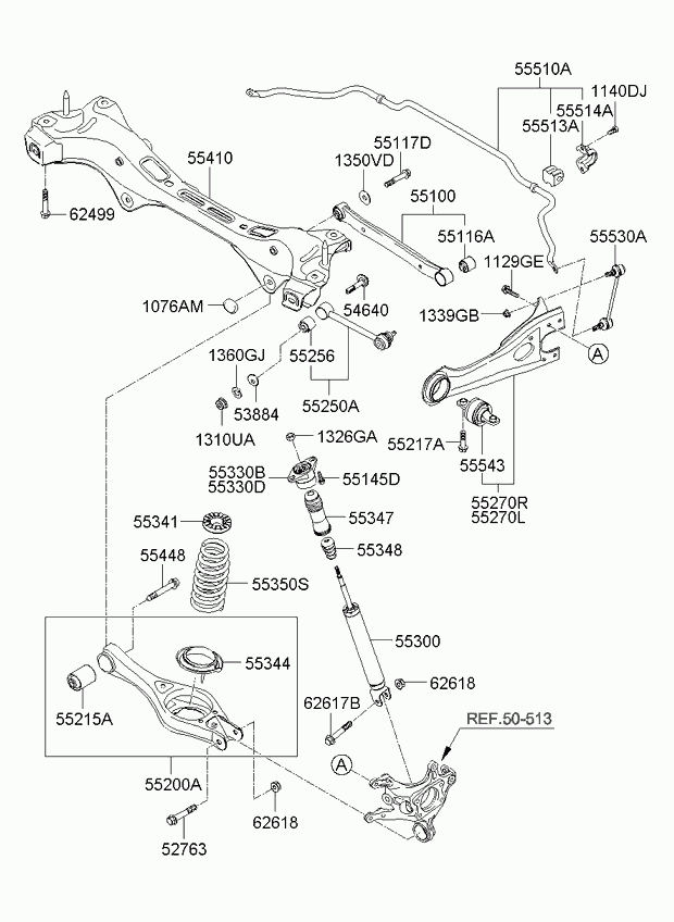 Hyundai 55530-2G000 - Tanko, kallistuksenvaimennin inparts.fi