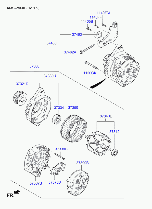 Hyundai 373002B910 - Hihnapyörä, laturi inparts.fi