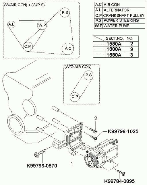 KIA 0K9AA-15-907 - Moniurahihna inparts.fi