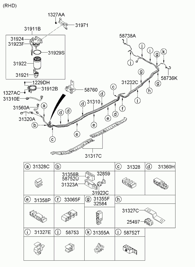 KIA 319222-B900 - Polttoainesuodatin inparts.fi