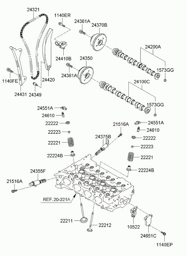 Hyundai 24375-2E100 - Säätöventtiili, nokka-akselin ajoitus (VVT) inparts.fi