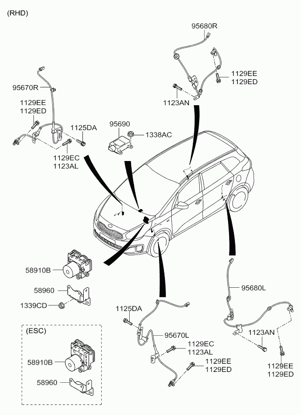 KIA 95670A4300 - ABS-anturi inparts.fi