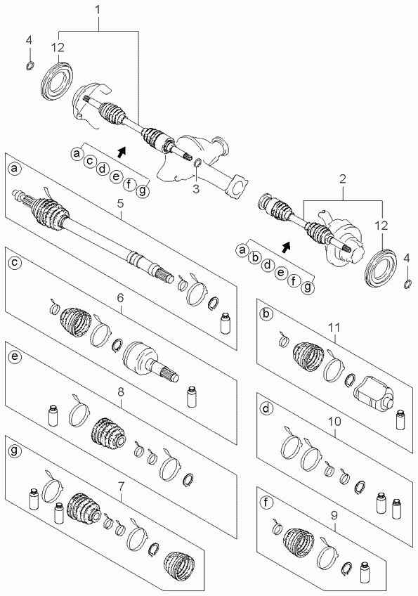 KIA 0K012-22-530 - Paljekumi, vetoakseli inparts.fi