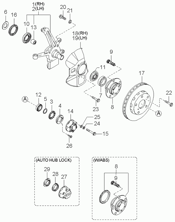 KIA 0K01A 33075 - Pyöränlaakerisarja inparts.fi