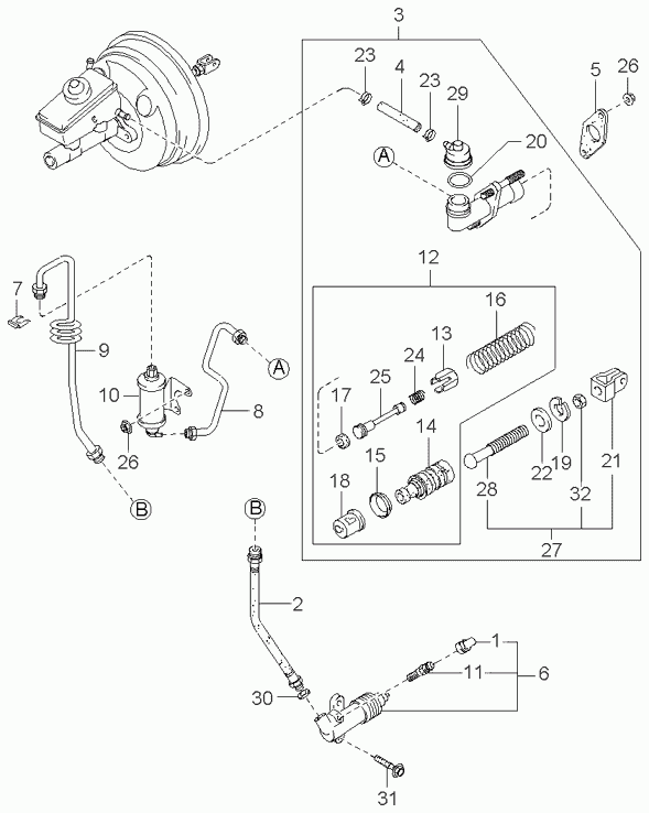 KIA 0K01A-41-990A - Pääsylinteri, kytkin inparts.fi