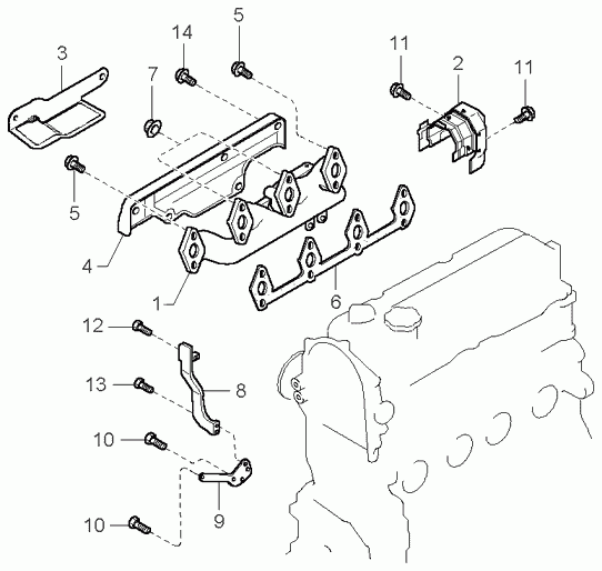 KIA 0K054 13 460B - Tiiviste, pakosarja inparts.fi