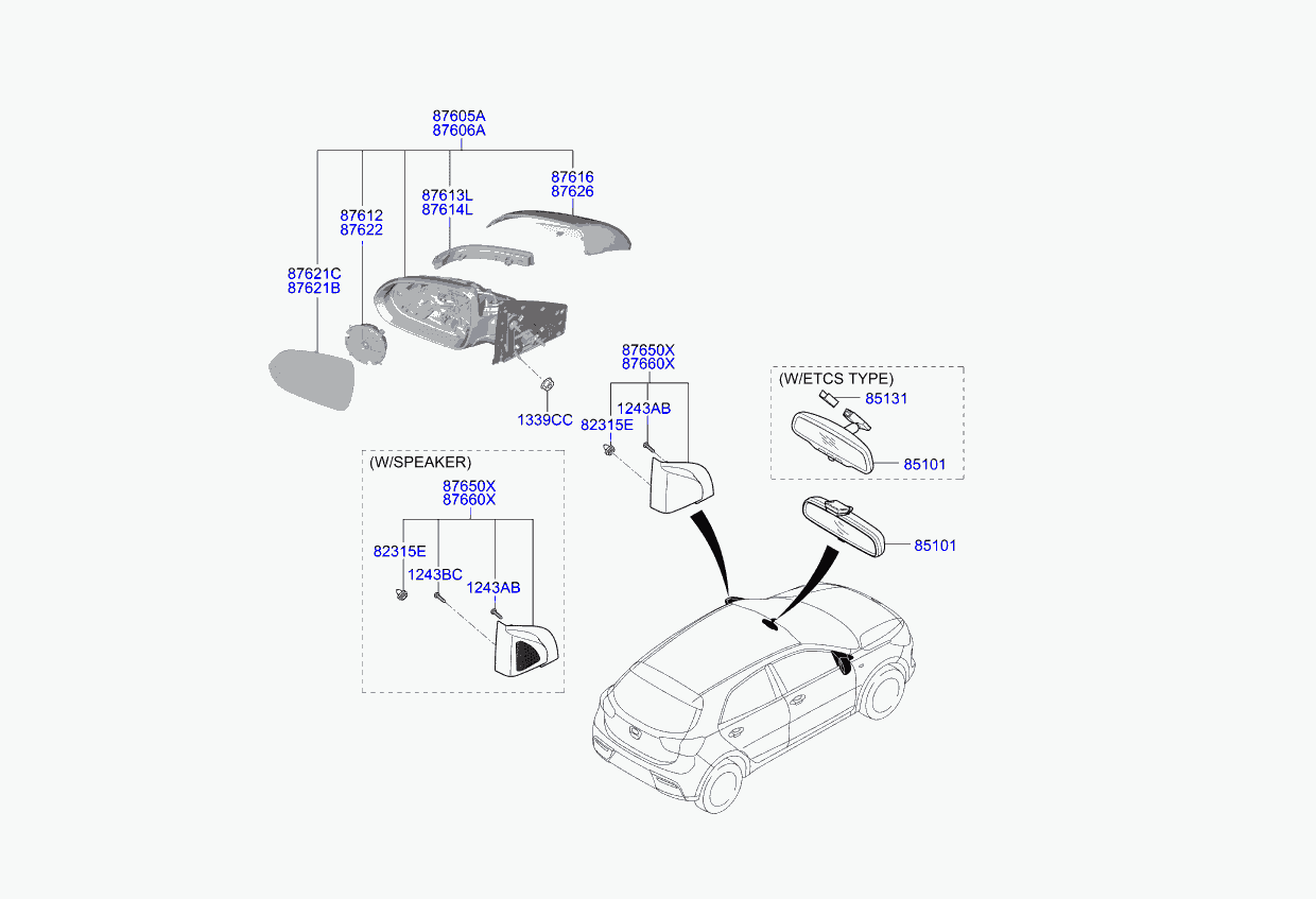 KIA 87611-H8030 - Peililasi, ulkopeili inparts.fi