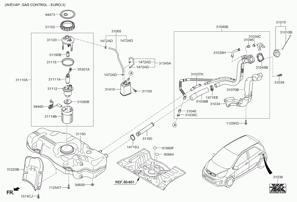 KIA 3111107600 - Polttoainepumppu inparts.fi