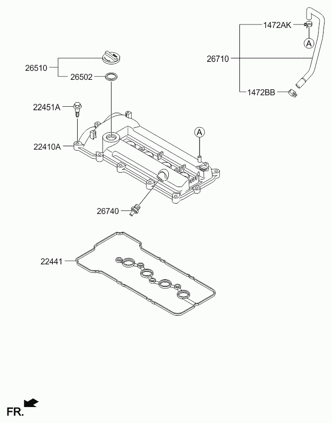 KIA 22441-03050 - Tiiviste, venttiilikoppa inparts.fi