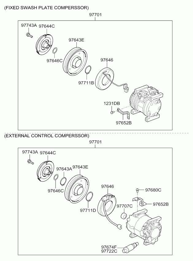 KIA 97701-1Y200 - Kompressori, ilmastointilaite inparts.fi