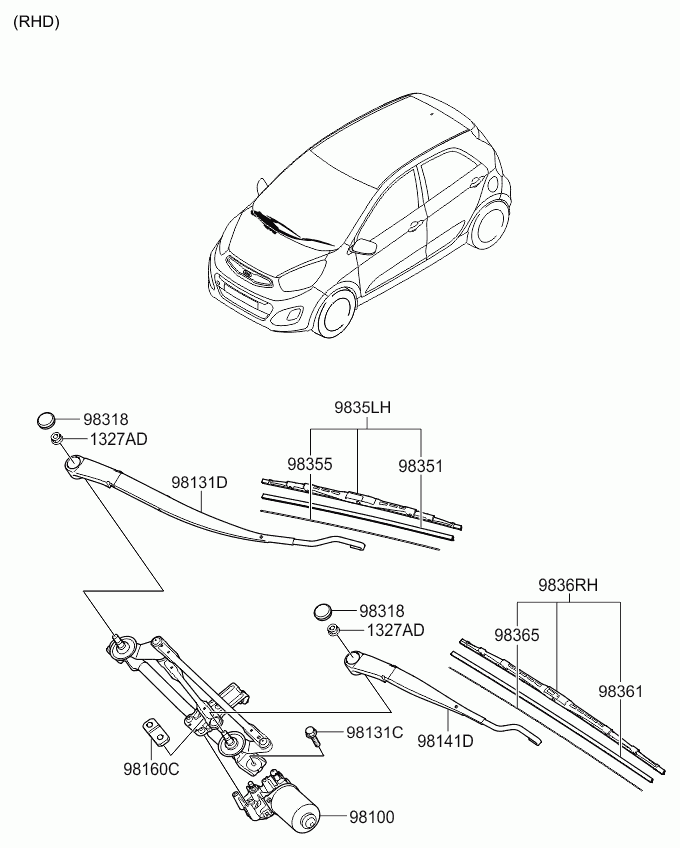 KIA 983501Y000 - Pyyhkijänsulka inparts.fi