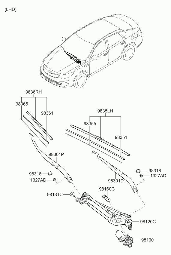 KIA 98360-D4000 - Pyyhkijänsulka inparts.fi