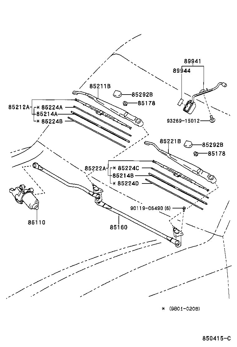 TOYOTA 85222-60220 - Pyyhkijänsulka inparts.fi