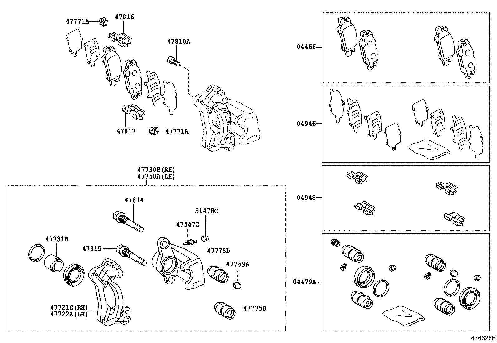 Opel 04466-48060 - Jarrupala, levyjarru inparts.fi