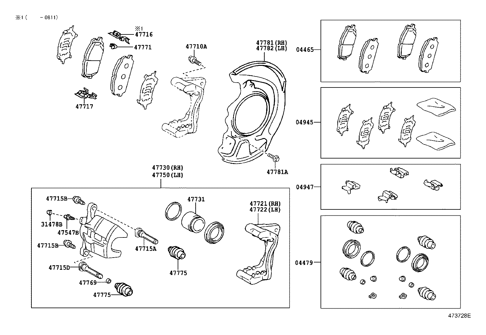 Opel 04465-48100 - Jarrupala, levyjarru inparts.fi