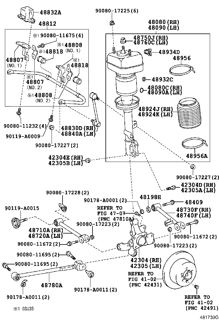 TOYOTA 48730-0E040 - Tukivarsi, pyöräntuenta inparts.fi