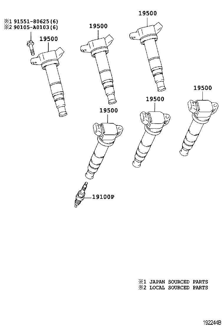 TOYOTA 90919-01247 - Sytytystulppa inparts.fi