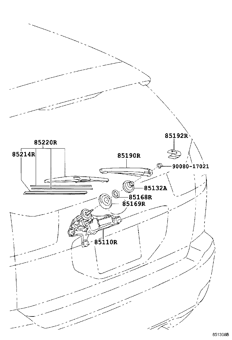 TOYOTA 852420E030 - Pyyhkijänsulka inparts.fi