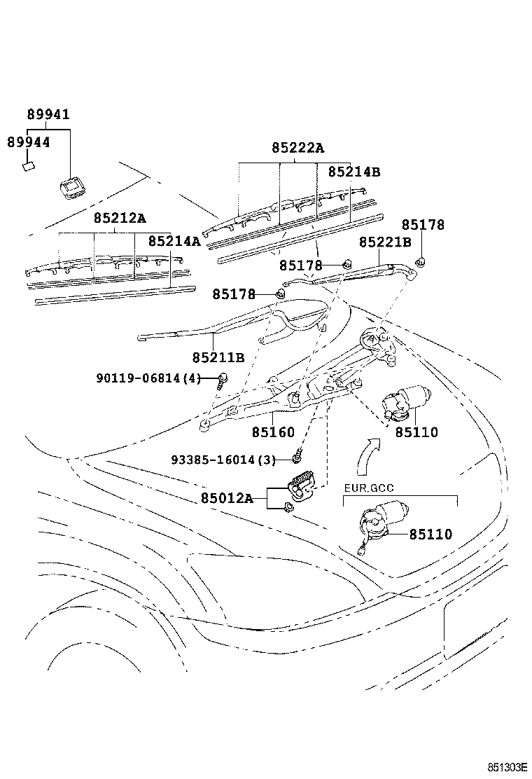 TOYOTA 85214-44140 - Pyyhkijänsulka inparts.fi