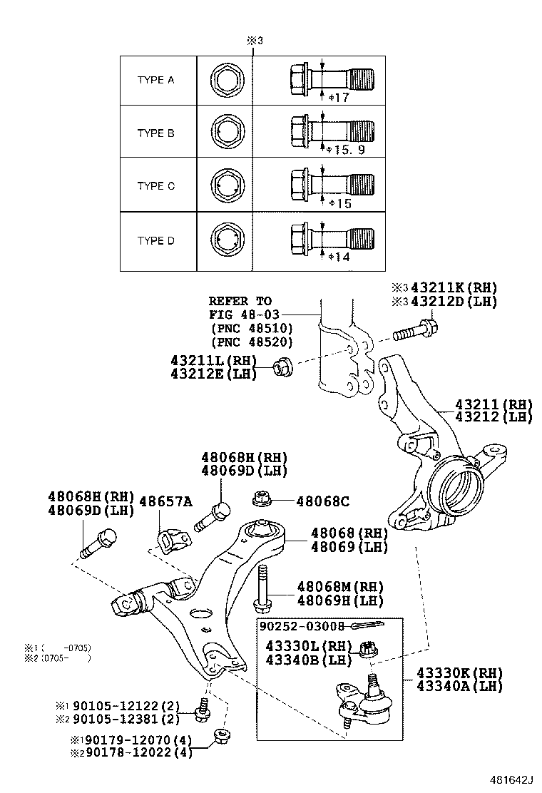 TOYOTA 48068-48030 - Tukivarsi, pyöräntuenta inparts.fi