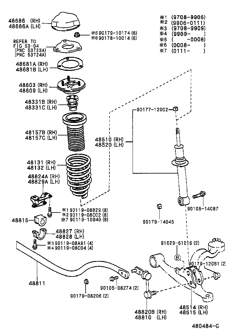 TOYOTA 48810-30010 - Tanko, kallistuksenvaimennin inparts.fi