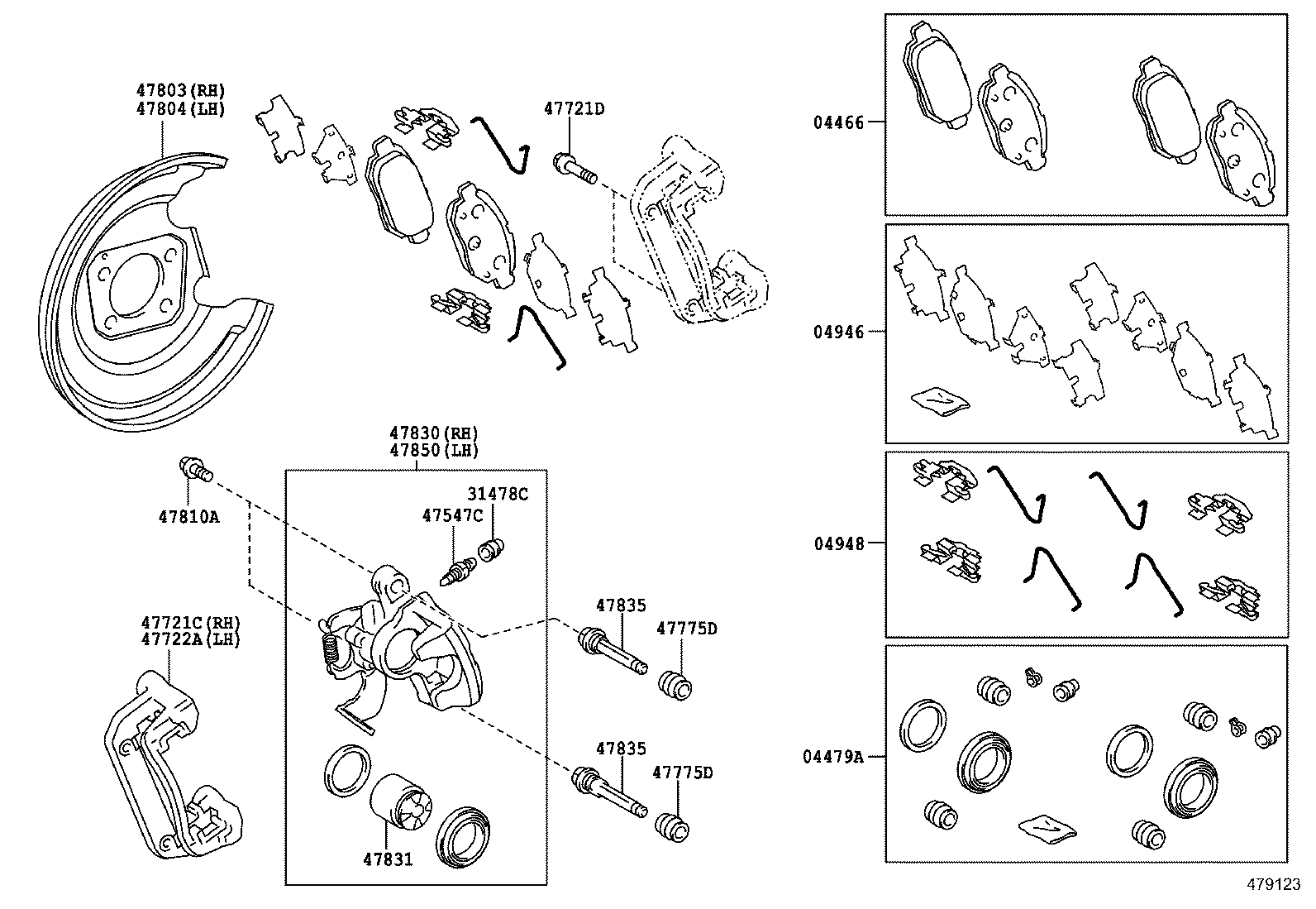 TOYOTA 4785012240 - Korjaussarja, jarrusatula inparts.fi