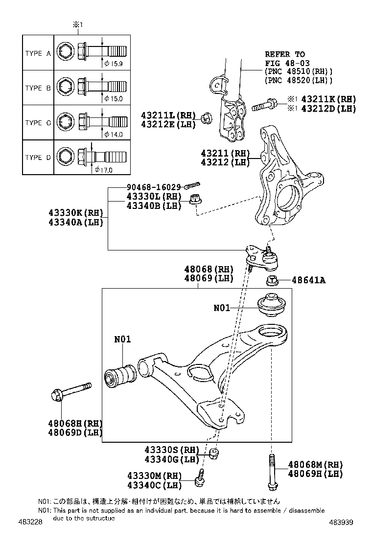 TOYOTA 48068-47050 - Tukivarsi, pyöräntuenta inparts.fi