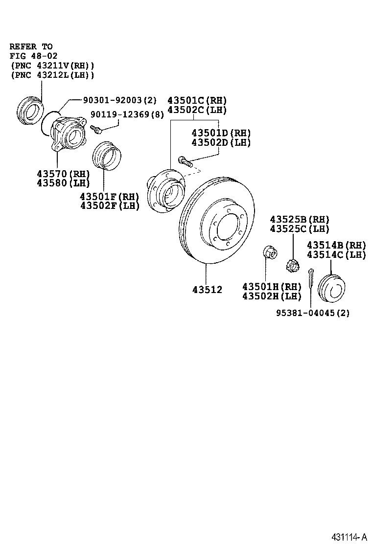 TOYOTA 4351260160 - Jarrulevy inparts.fi