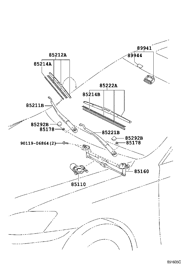 TOYOTA 85212-53080 - Pyyhkijänsulka inparts.fi