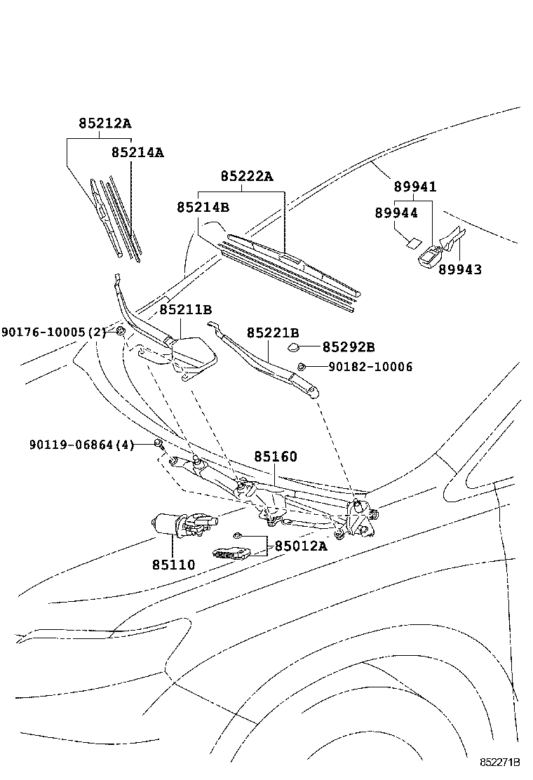 TOYOTA 85222 52170 - Pyyhkijänsulka inparts.fi