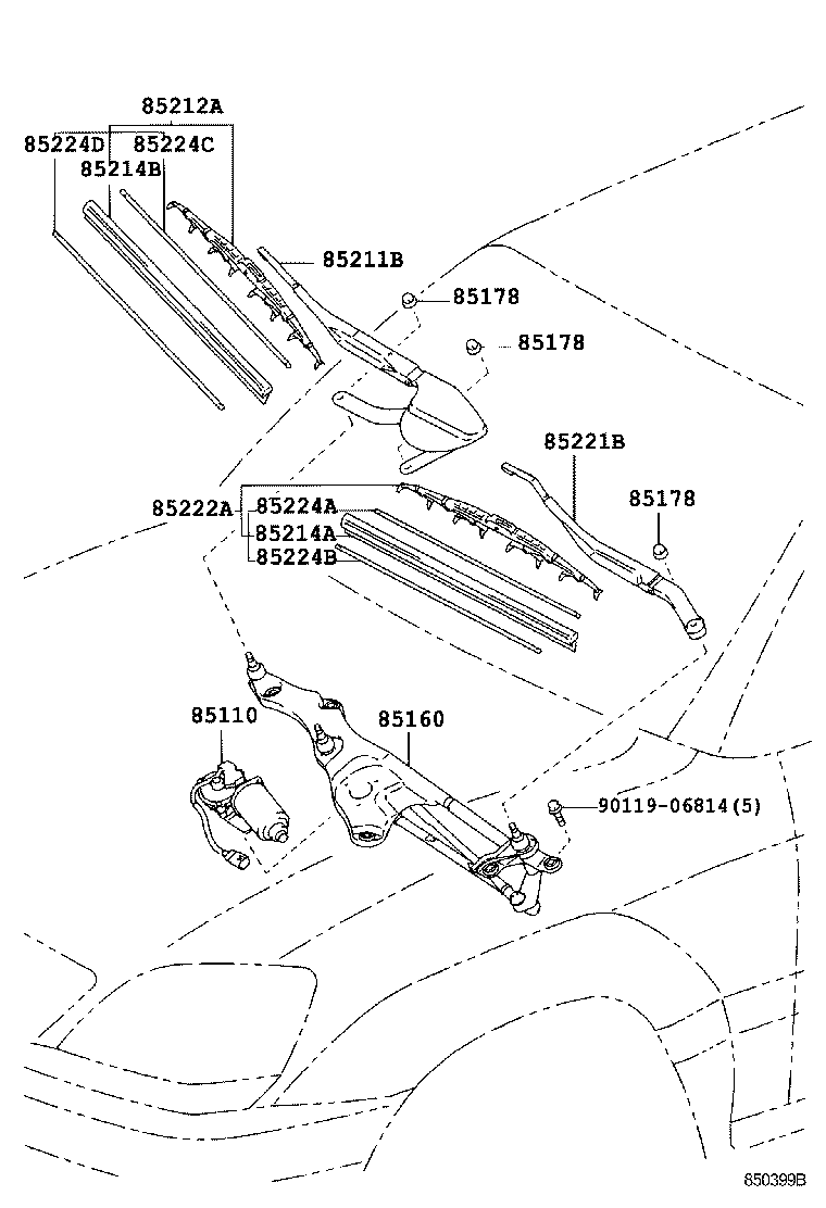 TOYOTA 8522248020 - Pyyhkijänsulka inparts.fi