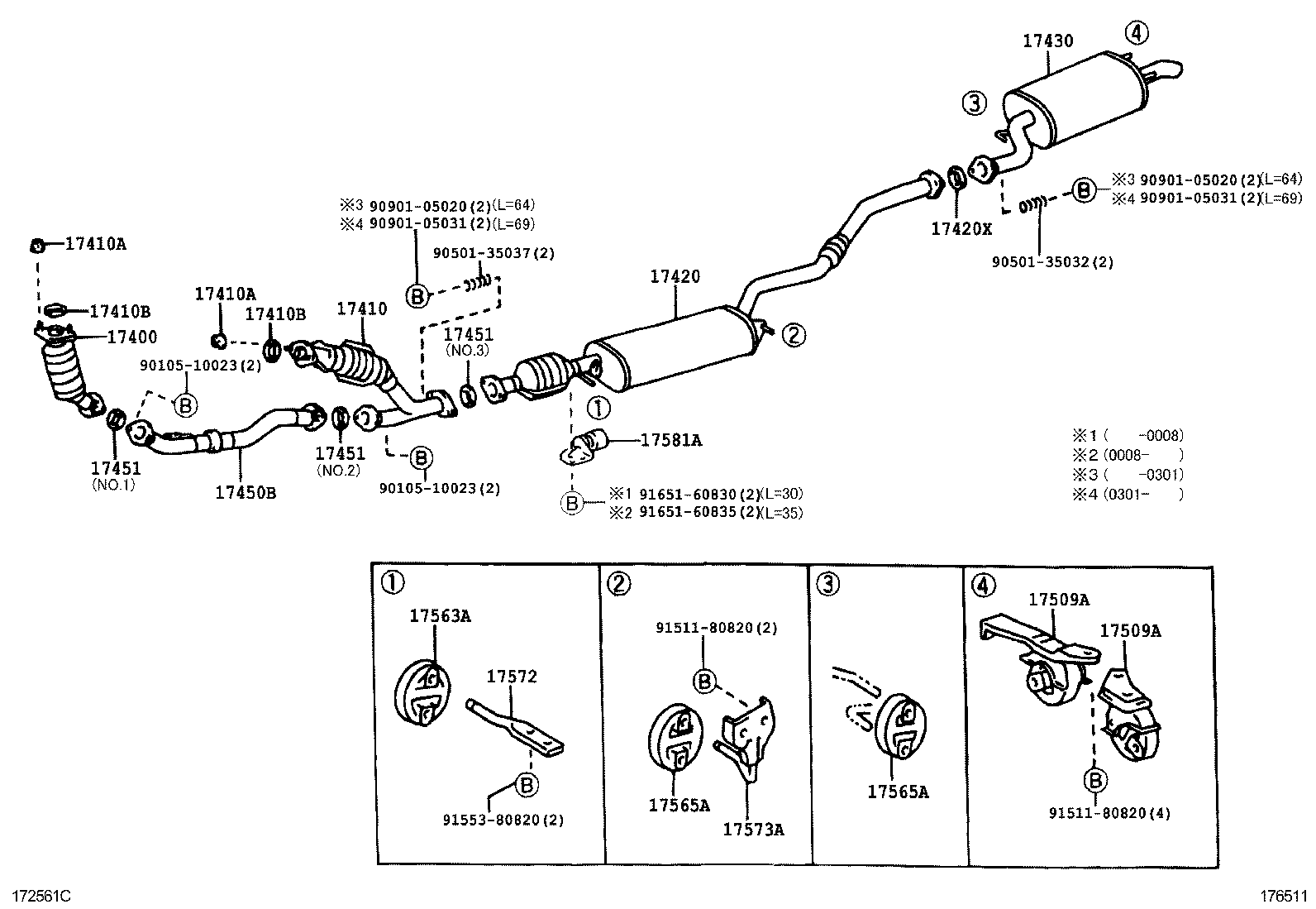 TOYOTA 1756555050 - Laakerin holkki, vakaaja inparts.fi