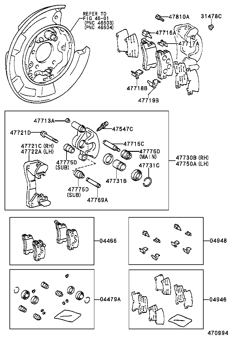 TOYOTA 04479-48010 - Korjaussarja, jarrusatula inparts.fi