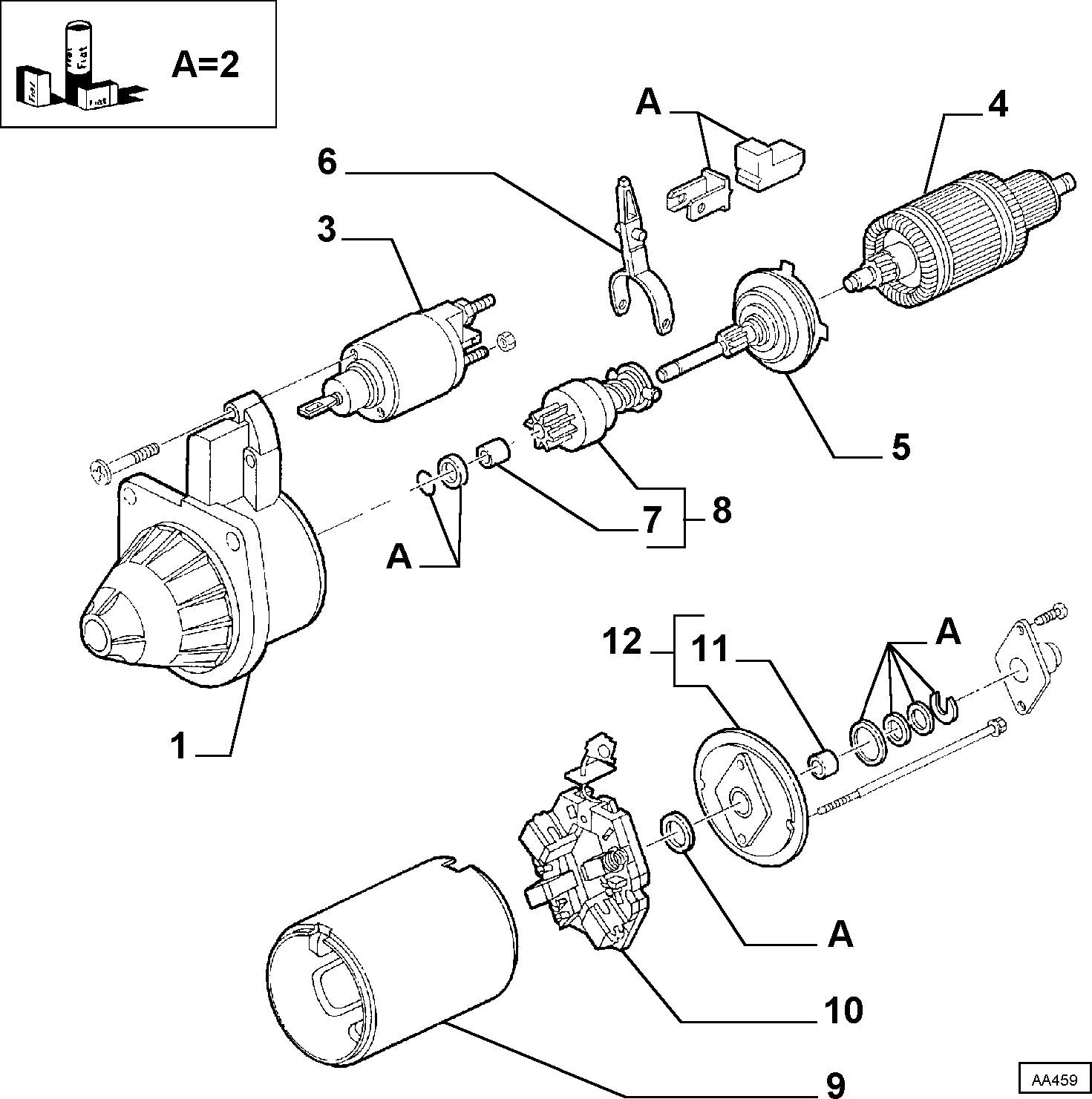 FIAT 9947830 - Käynnistinmoottori inparts.fi