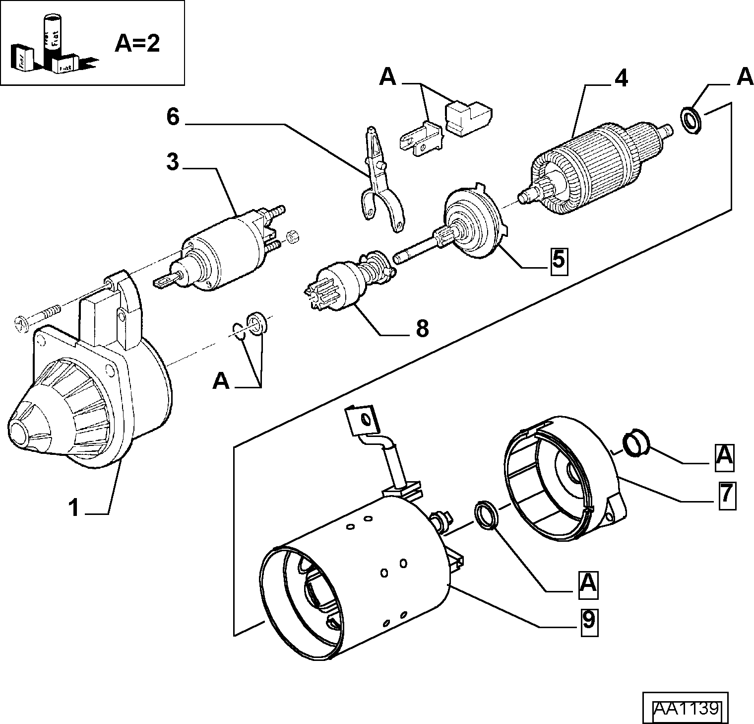 FIAT 9948424 - Magneettikytkin, käynnistin inparts.fi