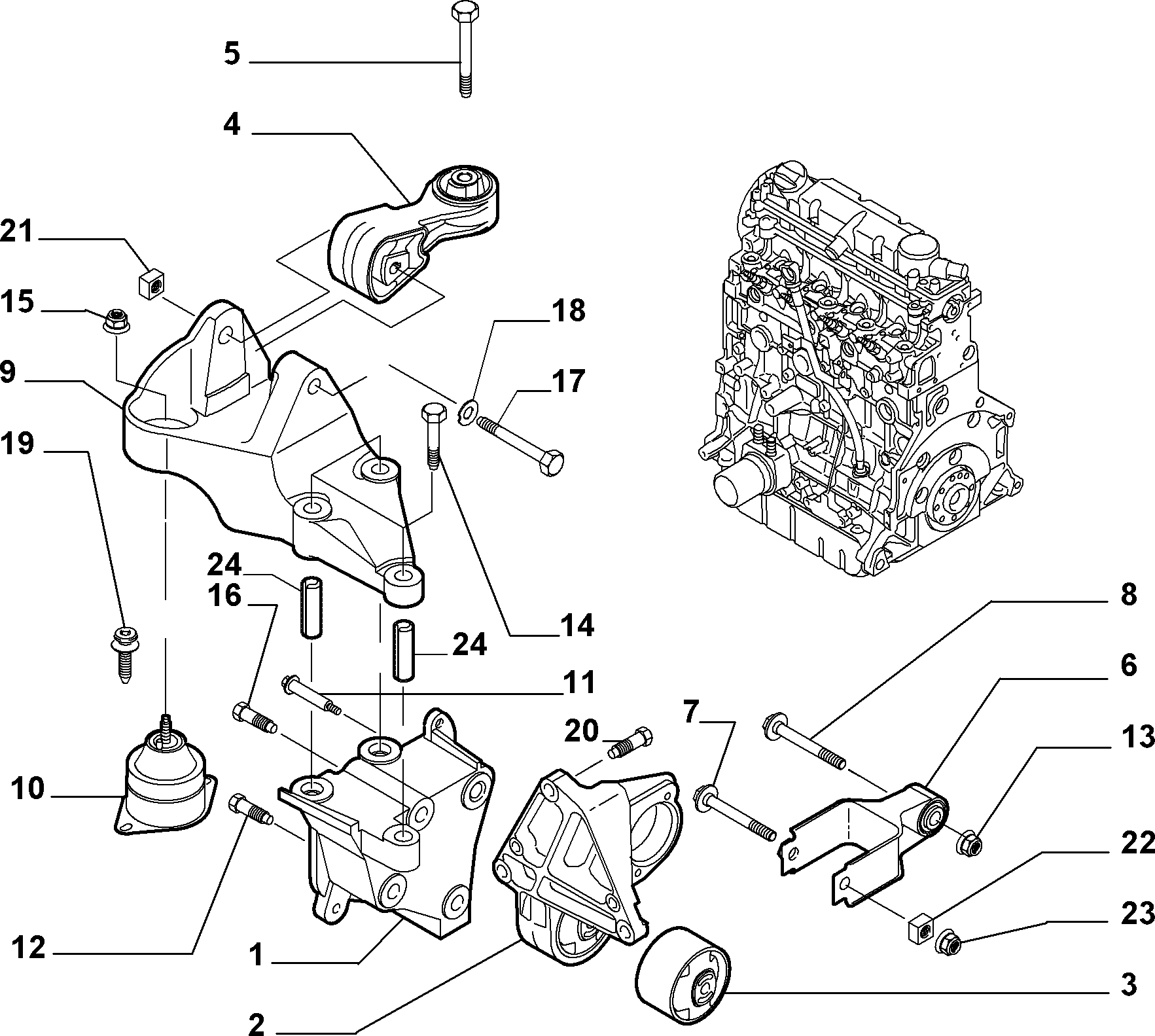 FIAT 9635698080 - Moottorin tuki inparts.fi