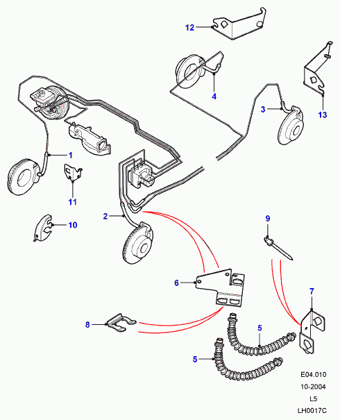 Honda SHB101180 - Hose assembly brake, Front, LH, Also serviced as part of a kit inparts.fi