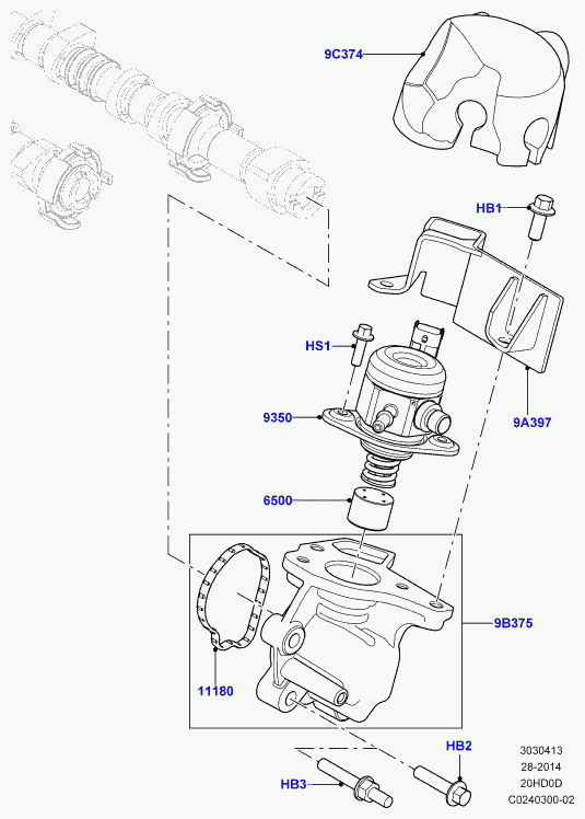 Rover LR034323 - Tiiviste, ruiskutuspumppu inparts.fi