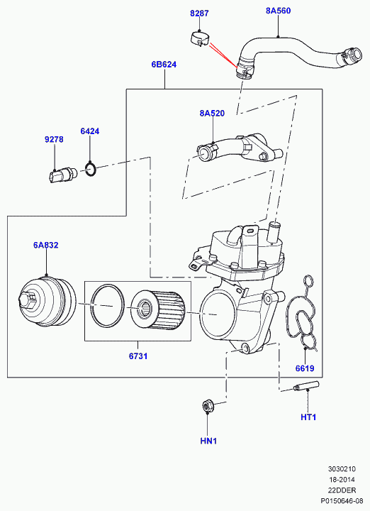 Rover LR001262 - Tiiviste, öljynsuodatimen kotelo inparts.fi