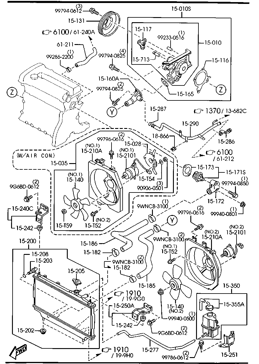 MAZDA B6BF 15 200 G - Jäähdytin,moottorin jäähdytys inparts.fi