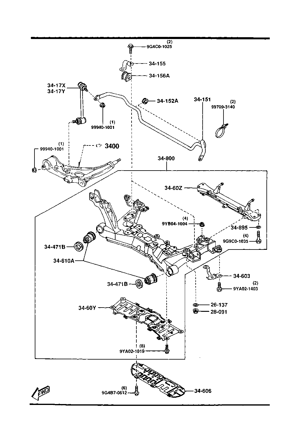 Honda T001-34-170A - Tanko, kallistuksenvaimennin inparts.fi