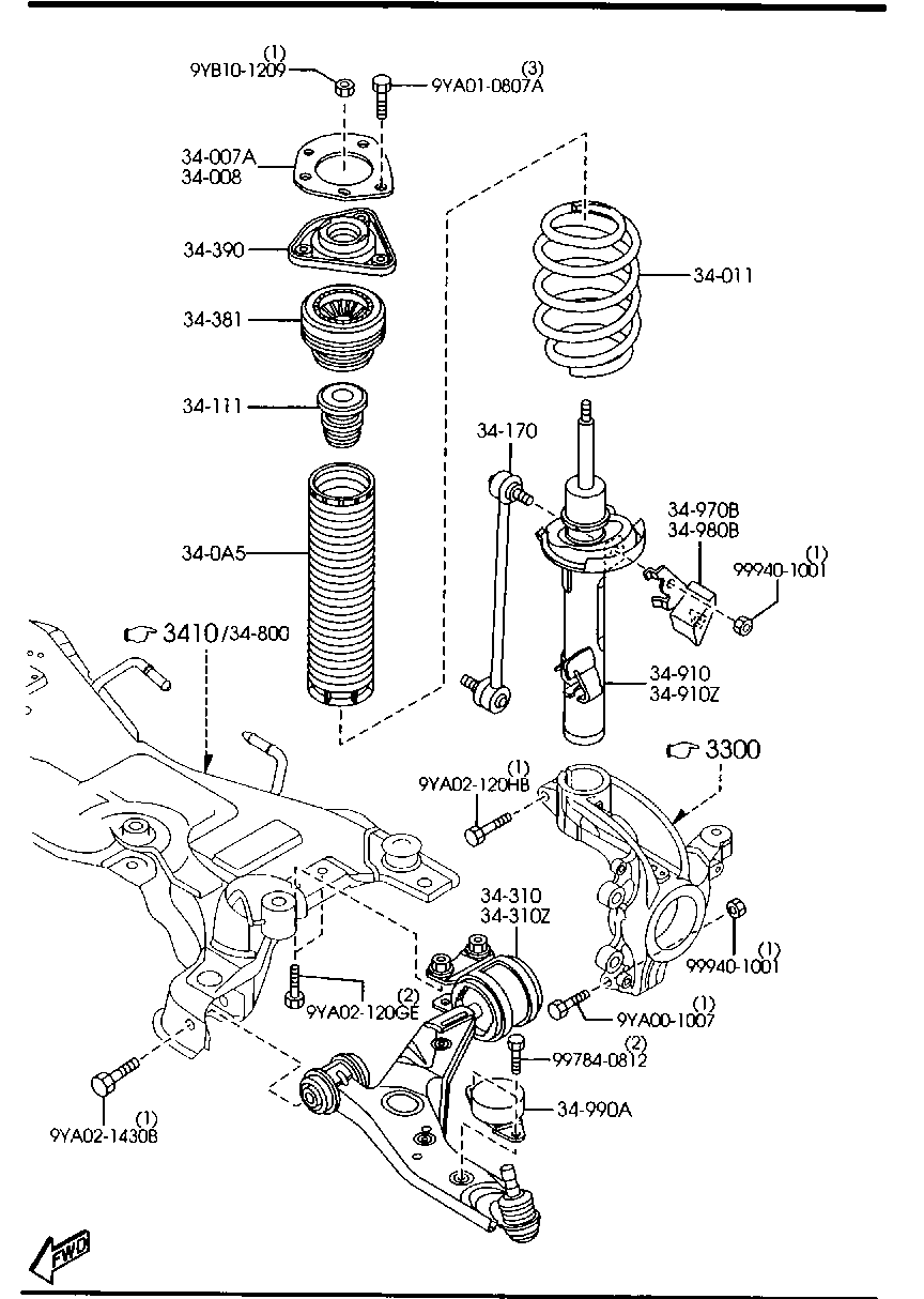 MAZDA B32H-34-300E - Tukivarsi, pyöräntuenta inparts.fi