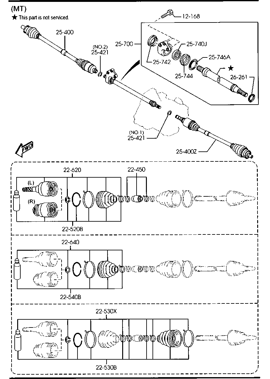 MAZDA FG05-22-540 - Paljekumi, vetoakseli inparts.fi