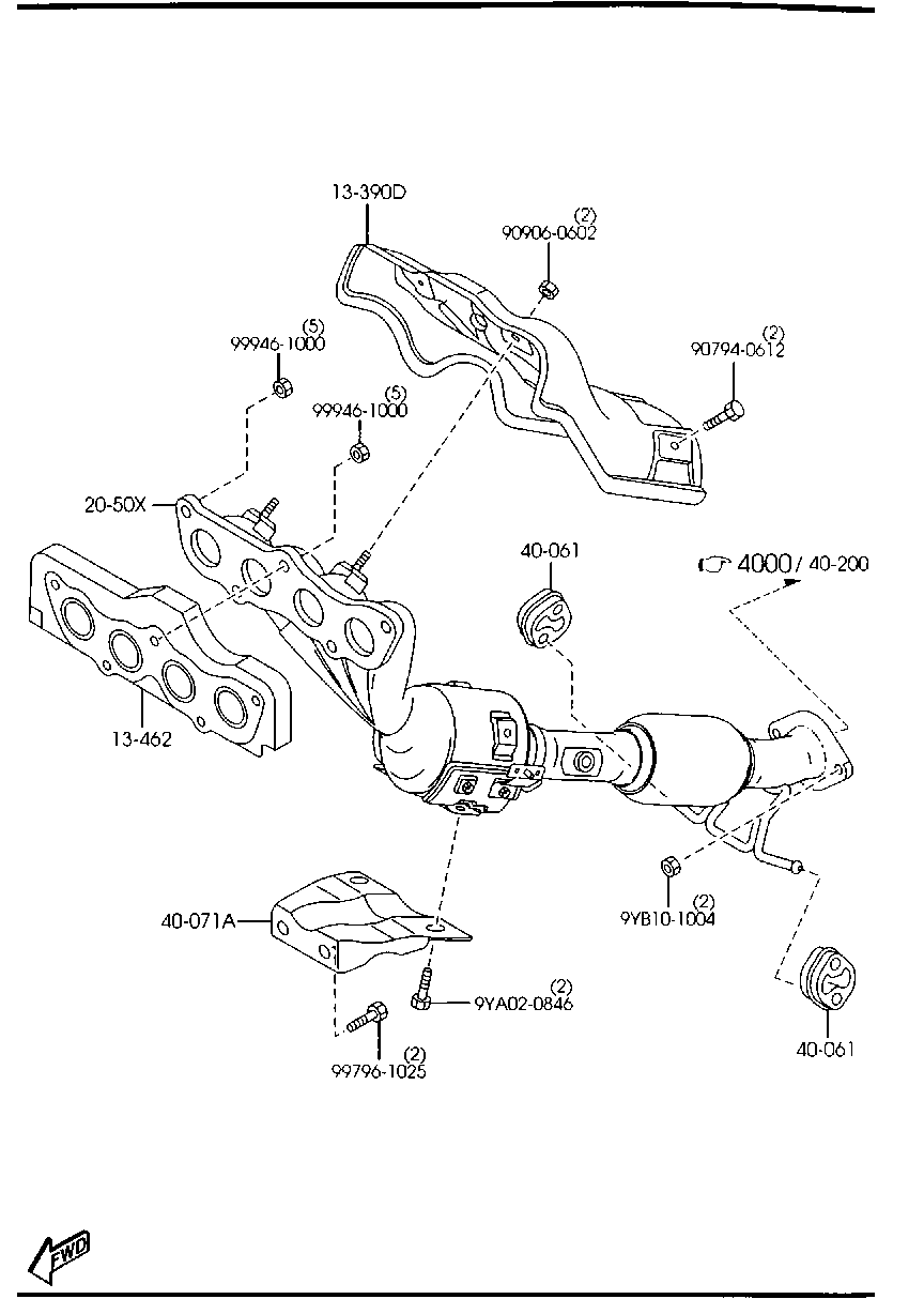 MAZDA ZJ01-13-460A - Tiiviste, pakosarja inparts.fi