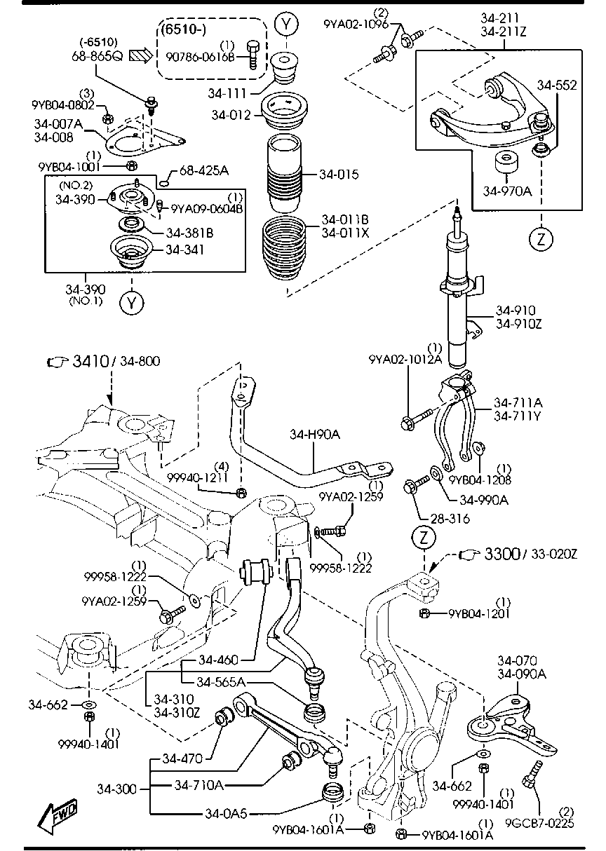 MAZDA GP9A-34-200A - Tukivarsi, pyöräntuenta inparts.fi