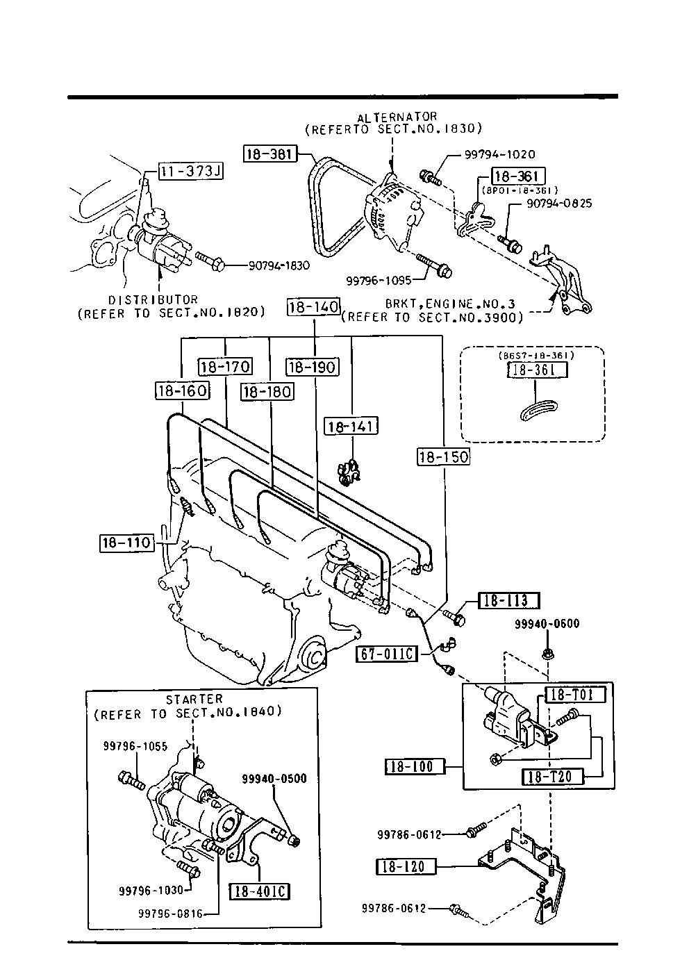 MAZDA 9954-10-3801 - Tiiviste, virranjakaja inparts.fi